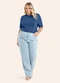 Secret Glam - Blusa Manga Curta Feminina Plus Size Azul - variação: Azul
