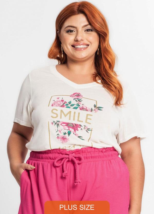 Secret Glam - Blusa Manga Curta Feminina Plus Size Bege 1