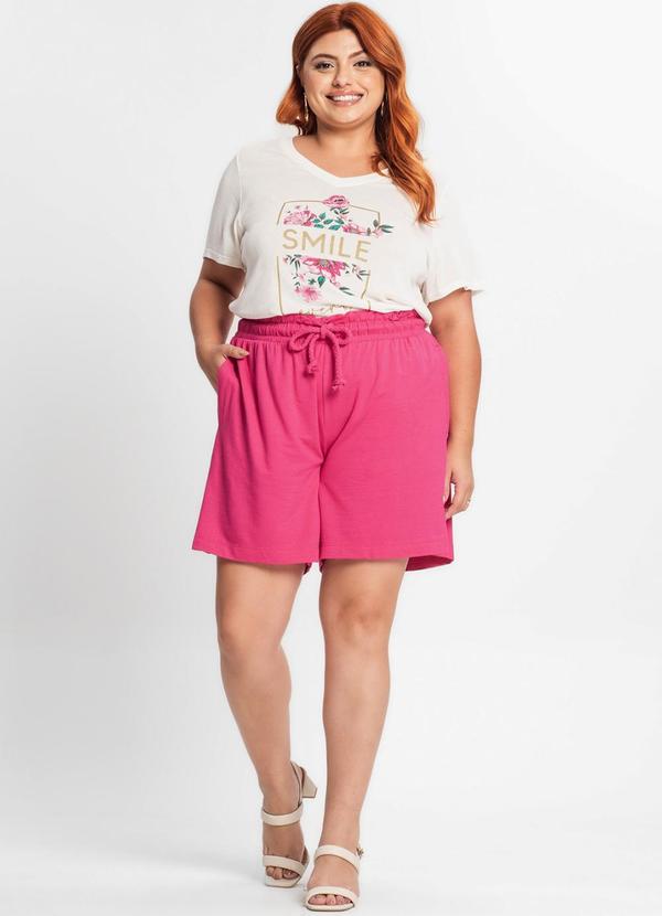 Secret Glam - Blusa Manga Curta Feminina Plus Size Bege 3