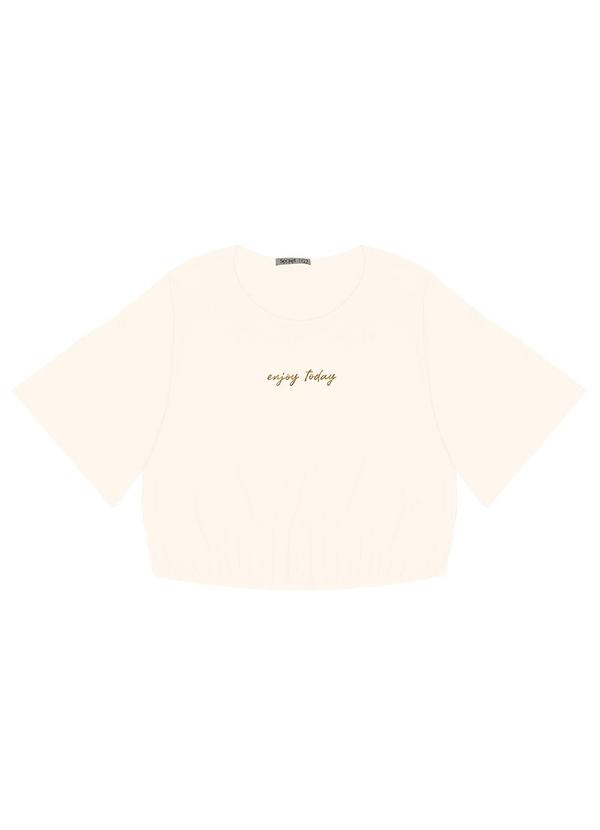 Secret Glam - Blusa Manga Curta Feminina Plus Size Bege 5