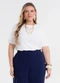 Secret Glam - Blusa Manga Curta Feminina Plus Size Azul - variação: Bege