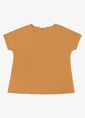 Secret Glam - Blusa Manga Curta Feminina Plus Size Marrom - SECRET GLAM