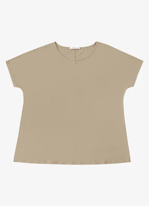 Secret Glam - Blusa Manga Curta Feminina Plus Size Marrom - SECRET GLAM