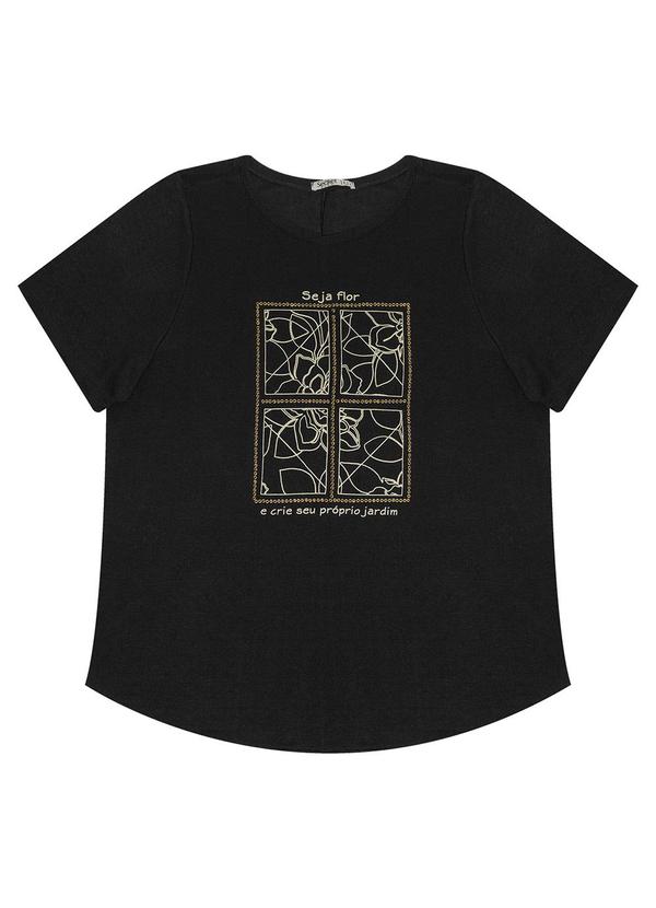 Secret Glam - Blusa Manga Curta Feminina Plus Size Preto 4