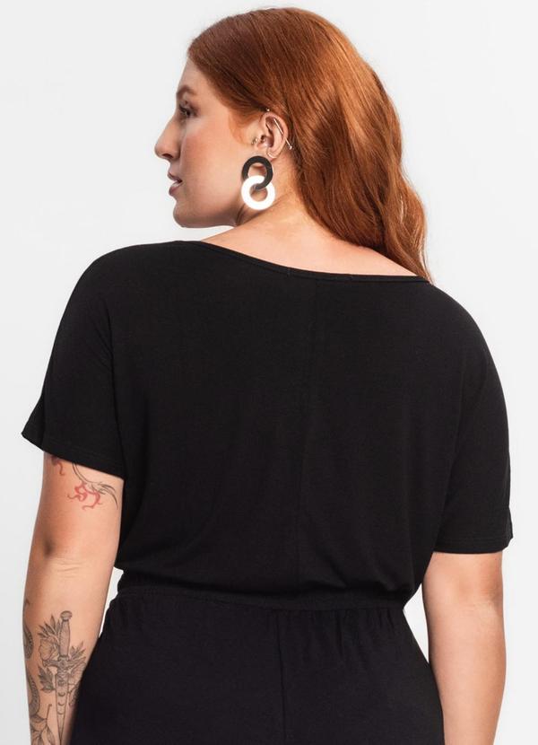 Secret Glam - Blusa Manga Curta Feminina Plus Size Preto 2