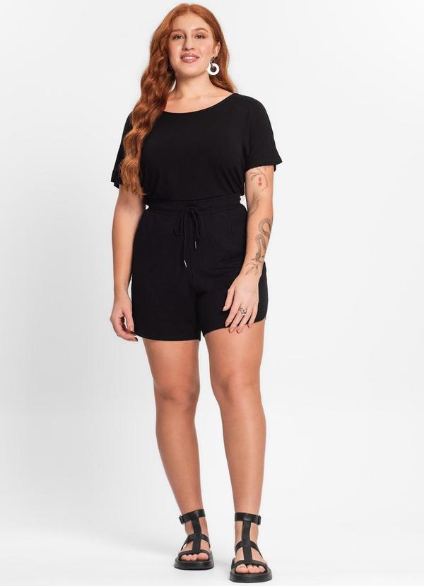 Secret Glam - Blusa Manga Curta Feminina Plus Size Preto 3