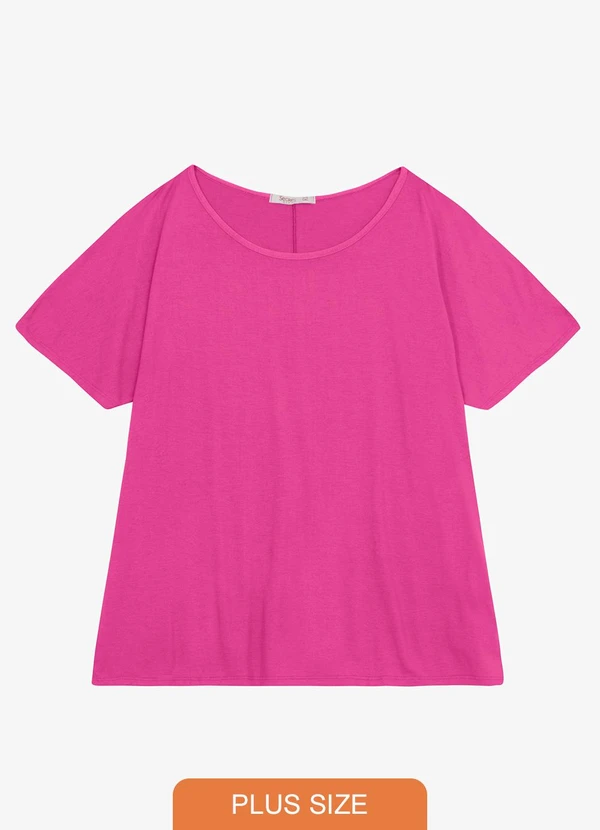 Secret Glam - Blusa Manga Curta Feminina Plus Size Rosa
