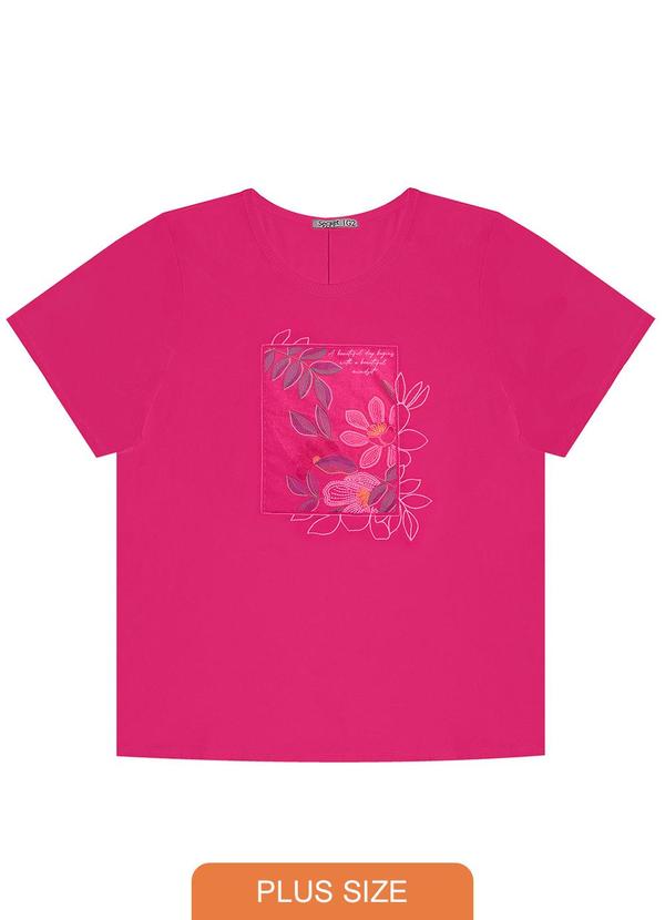 Secret Glam - Blusa Manga Curta Feminina Plus Size Rosa