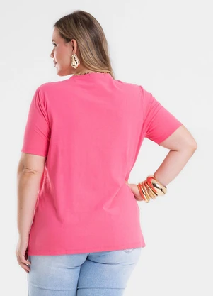 Secret Glam - Blusa Manga Curta Feminina Plus Size Rosa - SECRET GLAM