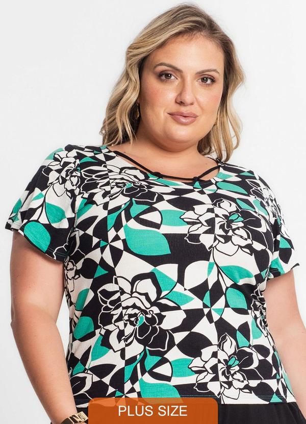 Secret Glam - Blusa Manga Curta Feminina Plus Size Verde