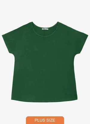Secret Glam - Blusa Manga Curta Feminina Plus Size Verde - SECRET GLAM