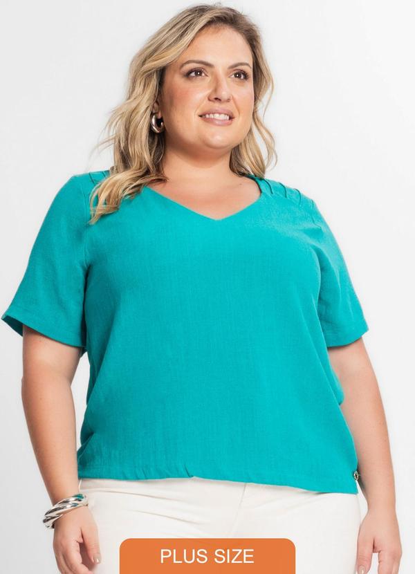 Secret Glam - Blusa Manga Curta Feminina Plus Size Verde