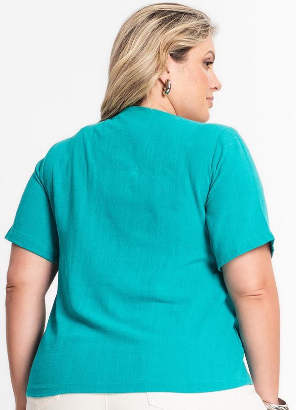 Secret Glam - Blusa Manga Curta Feminina Plus Size Verde 2