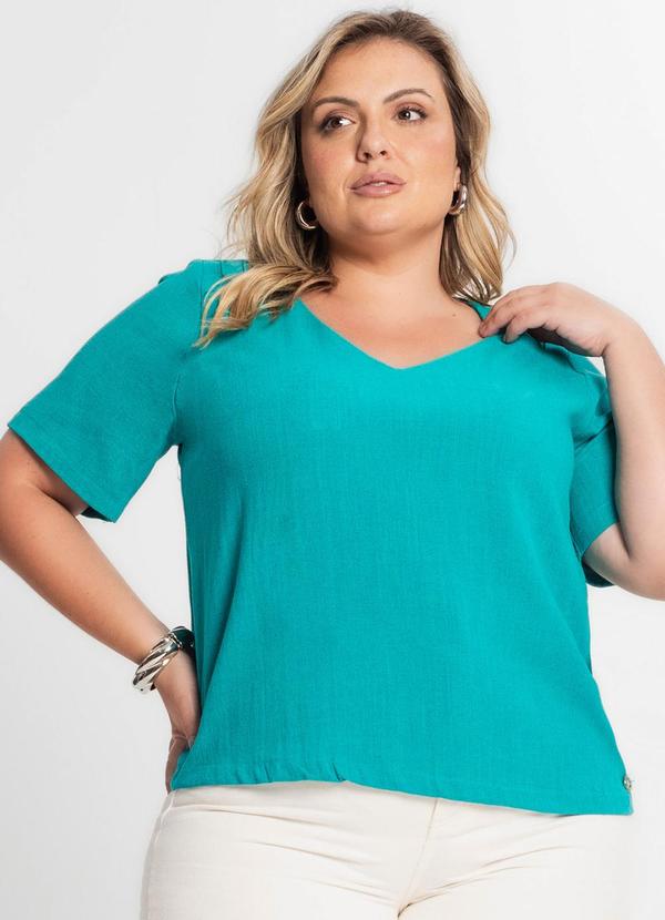 Secret Glam - Blusa Manga Curta Feminina Plus Size Verde 4