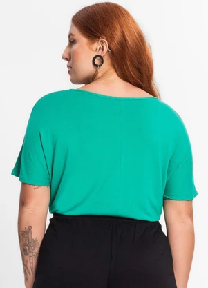 Secret Glam - Blusa Manga Curta Feminina Plus Size Verde - SECRET GLAM