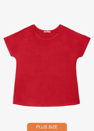 Secret Glam - Blusa Manga Curta Feminina Plus Size Vermelho - SECRET GLAM