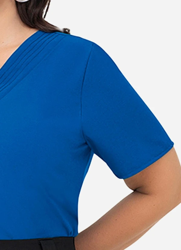 Secret Glam - Blusa Manga Curta Plus Size Azul 2