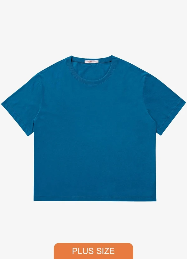 Secret Glam - Blusa Manga Curta Plus Size Azul
