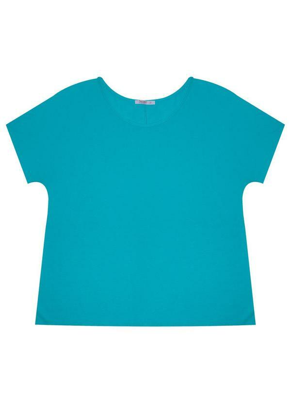 Secret Glam - Blusa Manga Curta Plus Size Azul