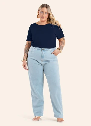 Secret Glam - Blusa Manga Curta Plus Size Azul - SECRET GLAM