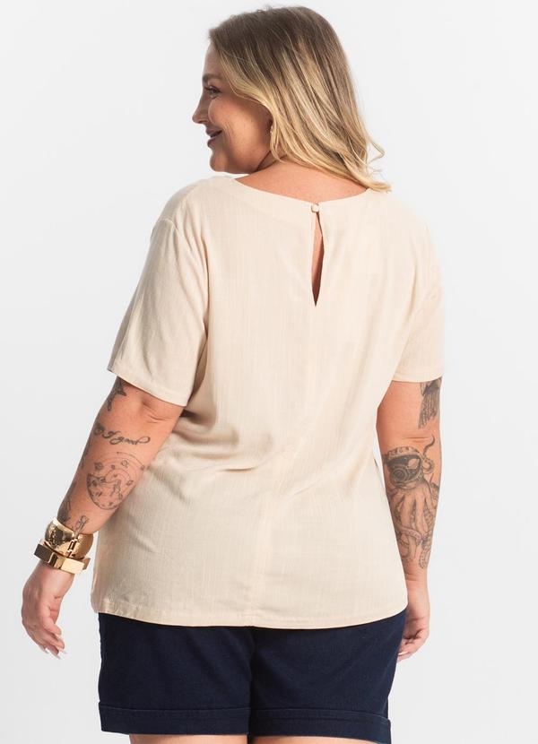 Secret Glam - Blusa Manga Curta Plus Size Bege 2