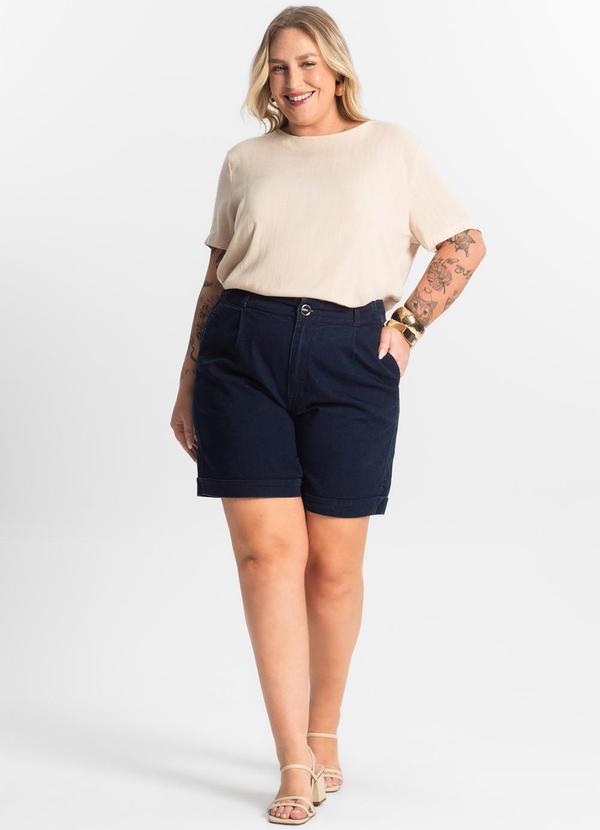 Secret Glam - Blusa Manga Curta Plus Size Bege 3