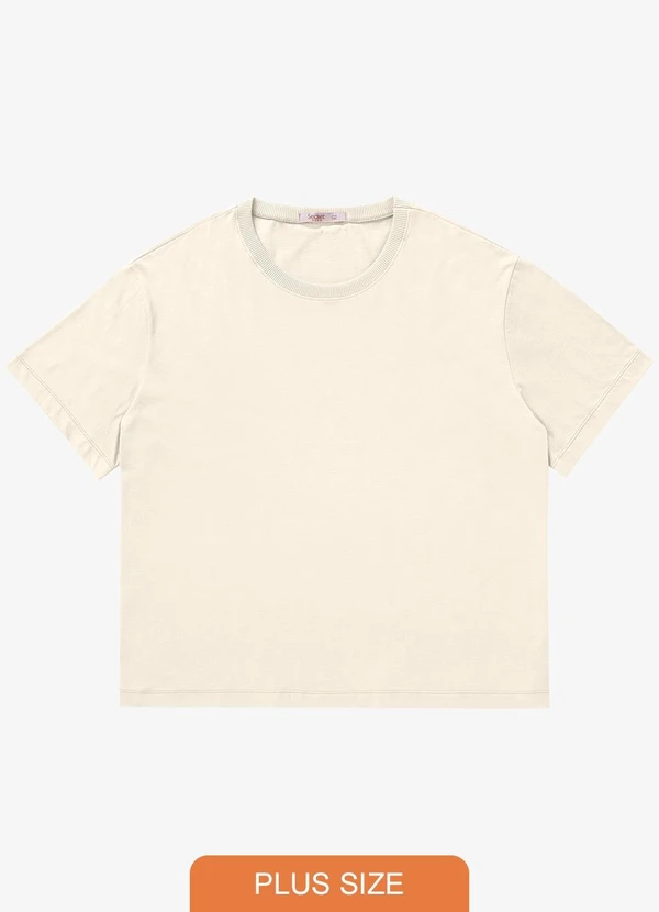 Secret Glam - Blusa Manga Curta Plus Size Bege