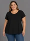 Secret Glam - Blusa Manga Curta Plus Size Bege - variação: Preto
