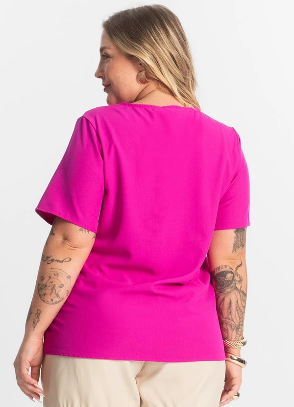 Secret Glam - Blusa Manga Curta Plus Size Rosa 2
