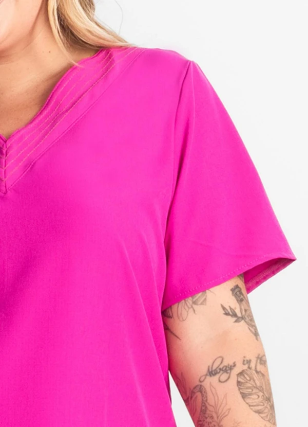 Secret Glam - Blusa Manga Curta Plus Size Rosa 5