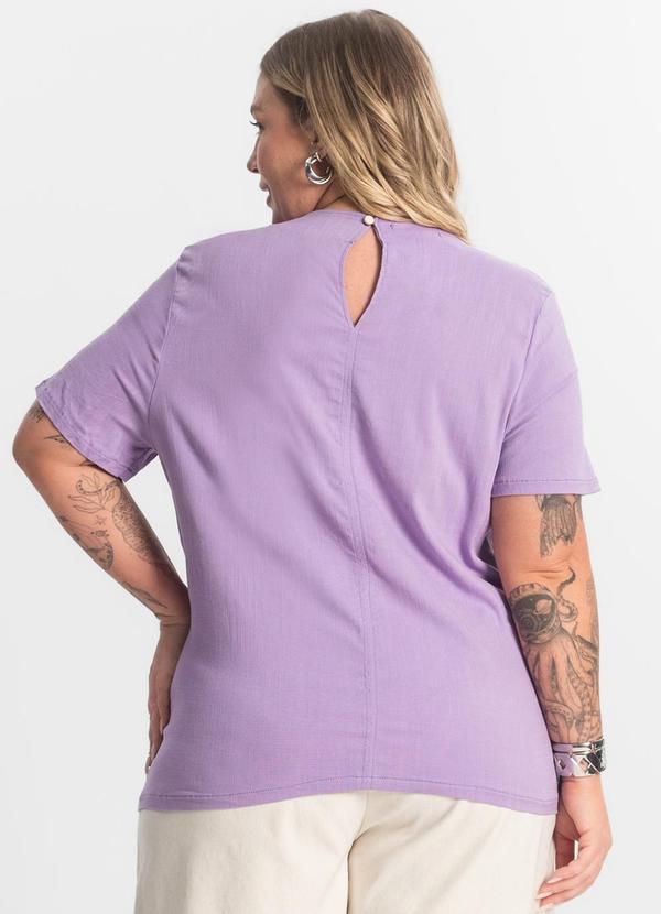 Secret Glam - Blusa Manga Curta Plus Size Roxo 2