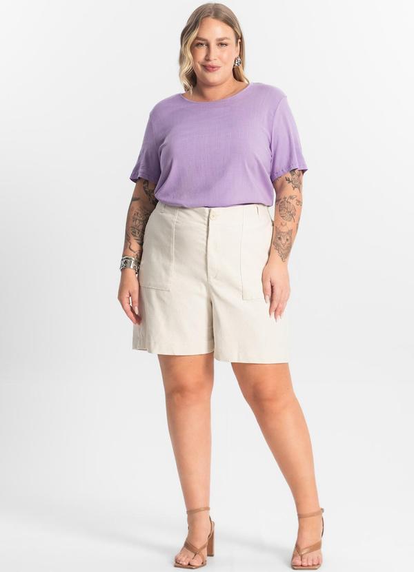 Secret Glam - Blusa Manga Curta Plus Size Roxo 3