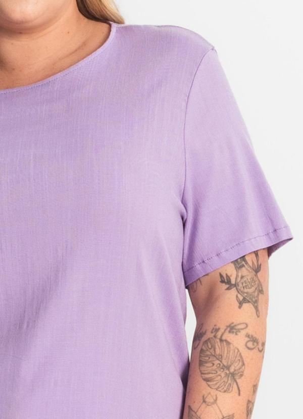 Secret Glam - Blusa Manga Curta Plus Size Roxo 5