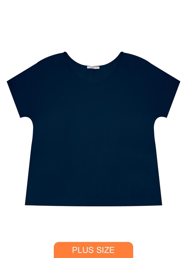 Secret Glam - Blusa Manga Curta Plus Size Azul