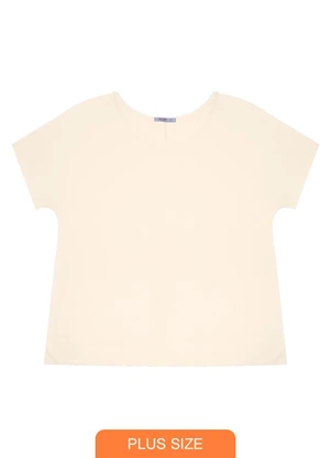 Secret Glam - Blusa Manga Curta Plus Size Bege - SECRET GLAM