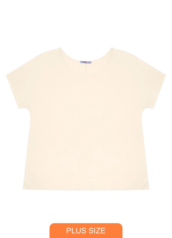 Secret Glam - Blusa Manga Curta Plus Size Bege