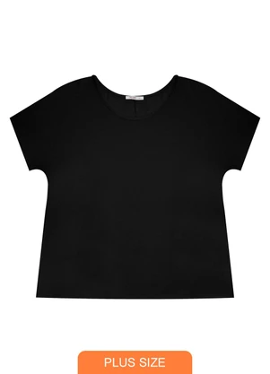 Secret Glam - Blusa Manga Curta Plus Size Preto - SECRET GLAM
