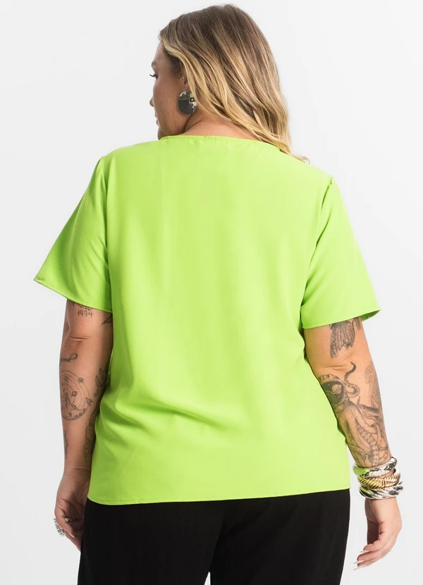 Secret Glam - Blusa Manga Curta Plus Size Verde 2