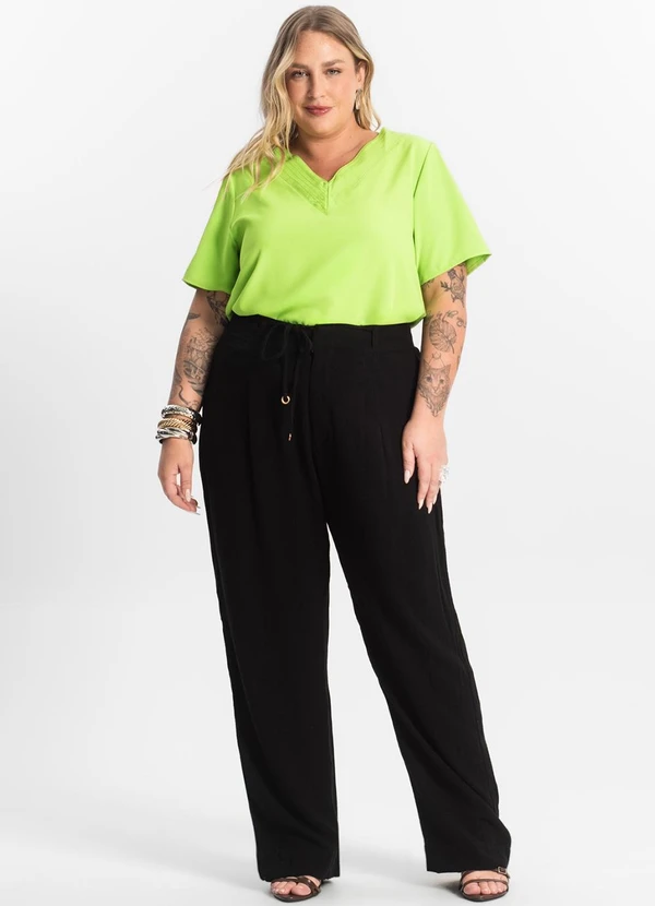 Secret Glam - Blusa Manga Curta Plus Size Verde 3