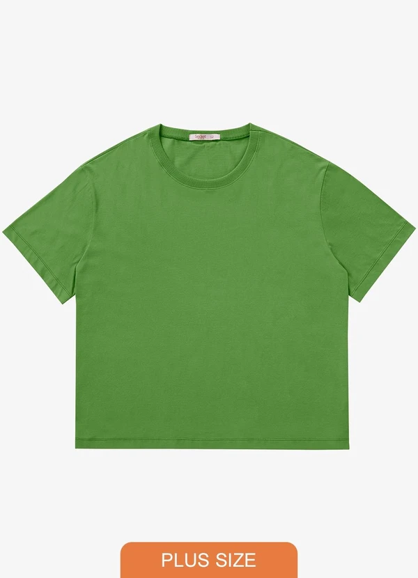 Secret Glam - Blusa Manga Curta Plus Size Verde