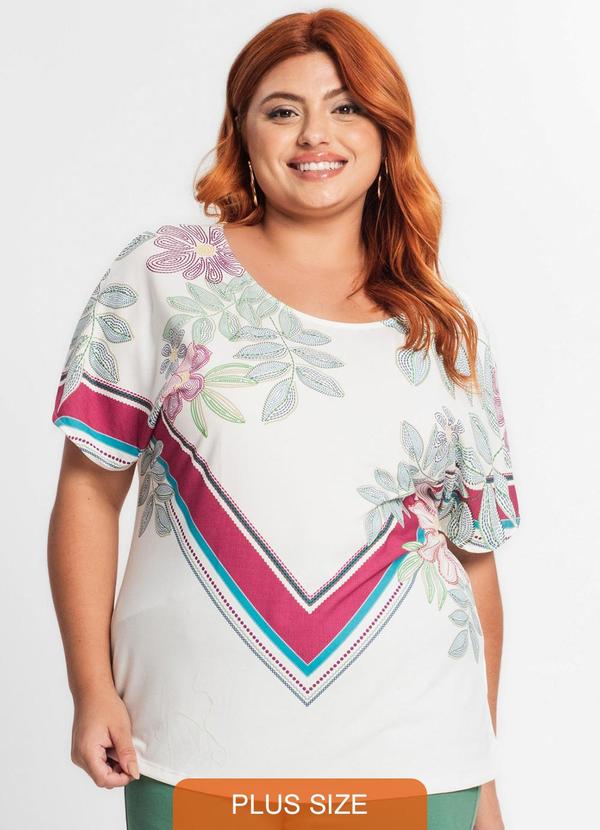 Secret Glam - Blusa Manga Morcego Feminina Plus Size Bege