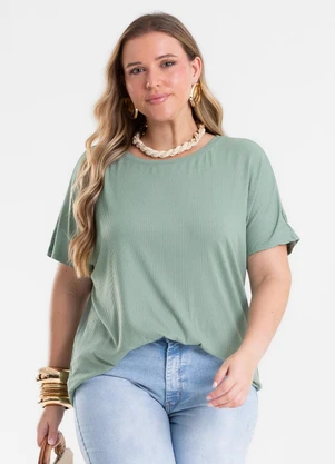 Secret Glam - Blusa Manga Morcego Feminina Plus Size Verde - SECRET GLAM