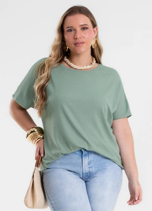 Secret Glam - Blusa Manga Morcego Feminina Plus Size Verde - SECRET GLAM