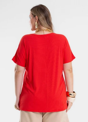 Secret Glam - Blusa Manga Morcego Feminina Plus Size Vermelho - SECRET GLAM