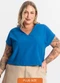 Secret Glam - Blusa Manga Morcego Plus Size Azul - variação: Azul