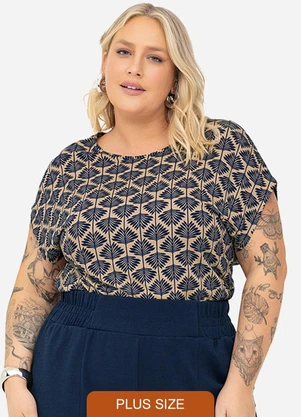Secret Glam - Blusa Manga Morcego Plus Size Marrom - SECRET GLAM