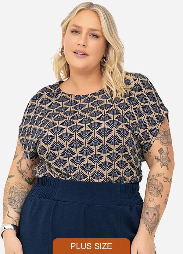 Secret Glam - Blusa Manga Morcego Plus Size Marrom