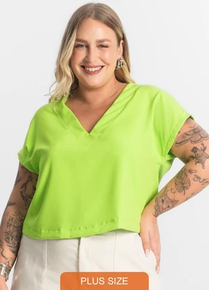 Secret Glam - Blusa Manga Morcego Plus Size Verde - SECRET GLAM