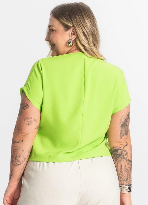 Secret Glam - Blusa Manga Morcego Plus Size Verde 2