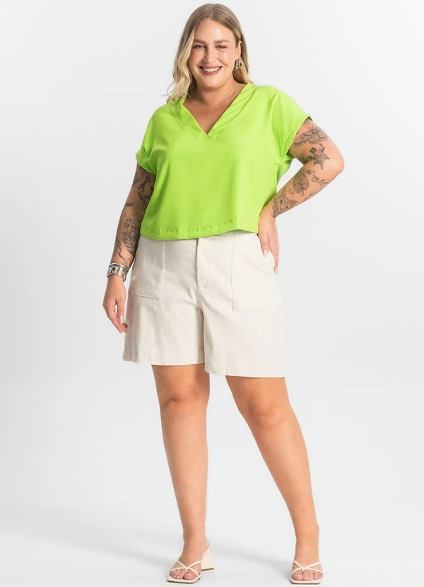 Secret Glam - Blusa Manga Morcego Plus Size Verde 3